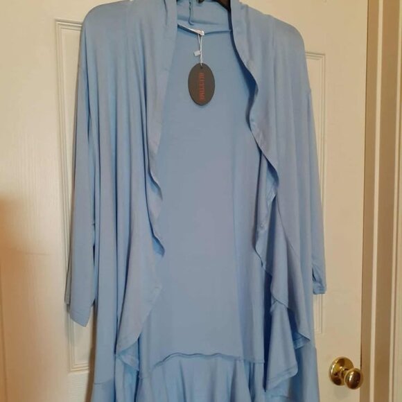 Bluetime Women's Casual Lightweight Open Front Cardigans Soft Draped Ruffles NWT - Picture 7 of 8